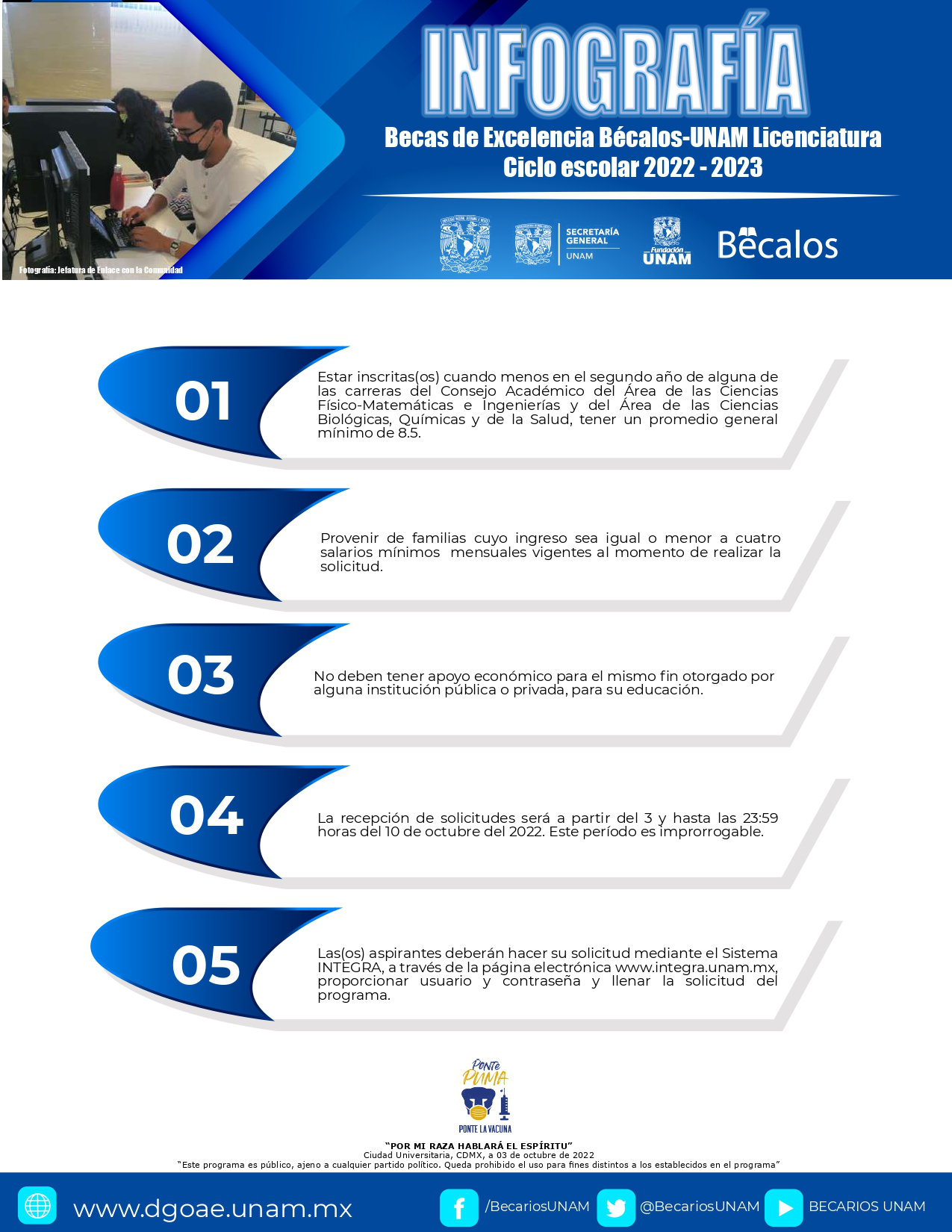 Becas de Excelencia BécalosUNAM Licenciatura Ciclo escolar 20222023