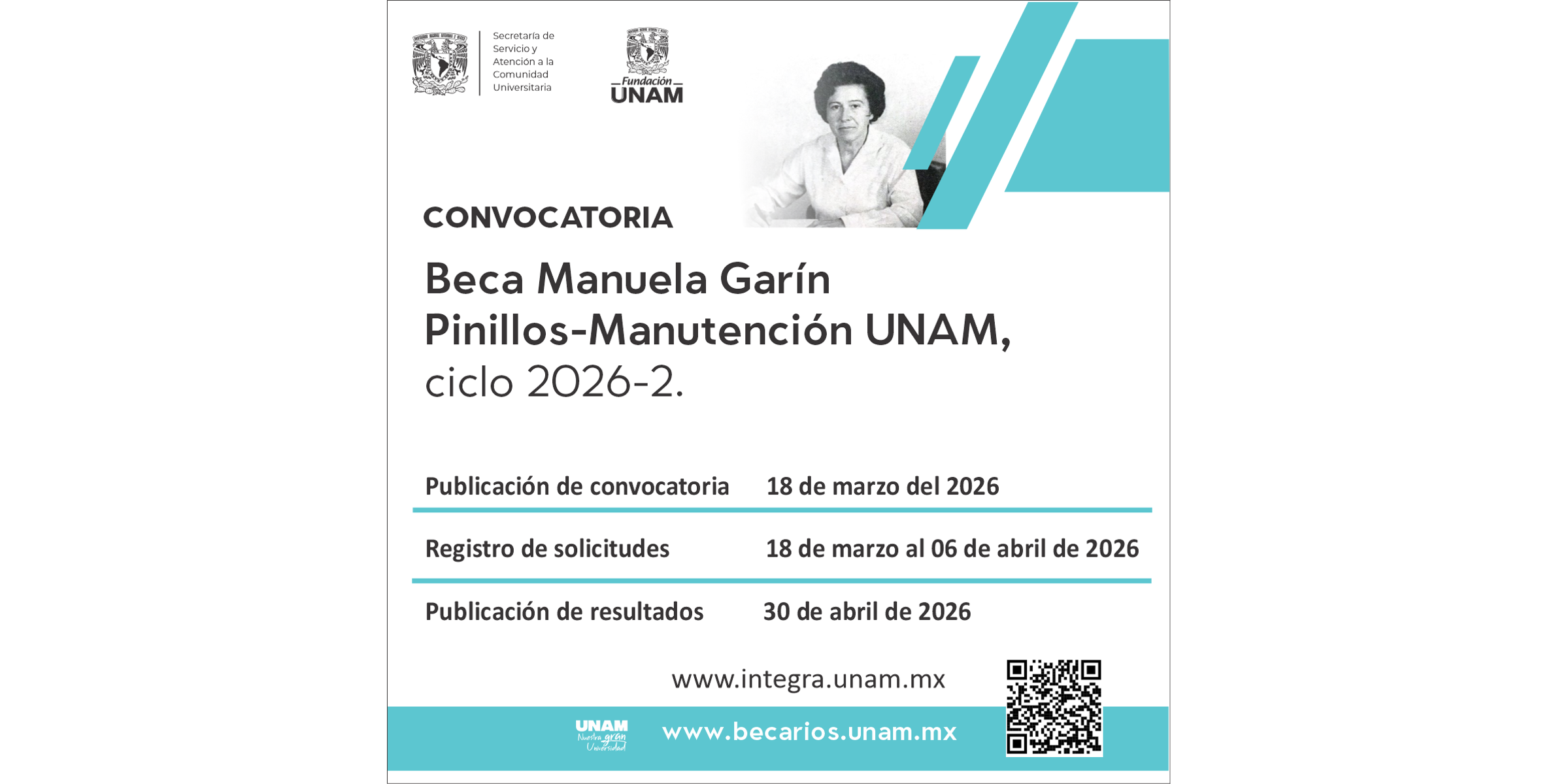 Beca Manuela Garín Pinillos–Manutención UNAM 2026-2